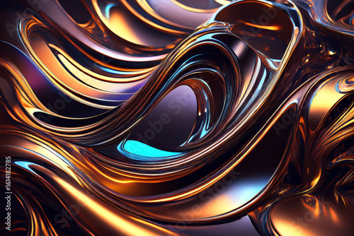 Futuristic Psychedelic Liquid Metal Wallpaper