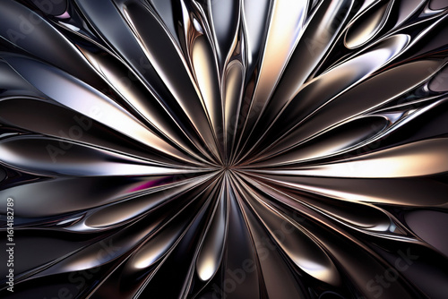 Abstract 3D Metallic Flower Background
