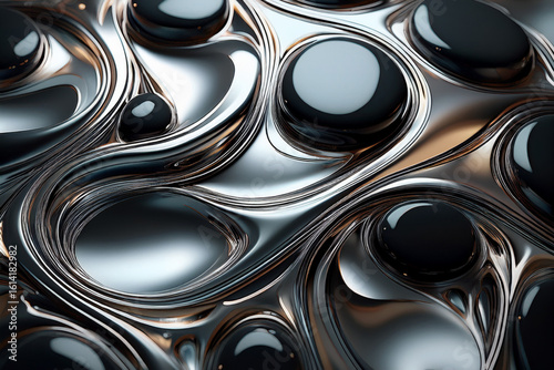 Futuristic Shiny Chrome Fluid Wallpaper