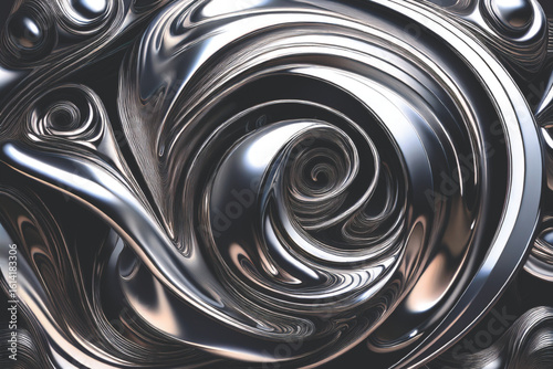 Futuristic Shiny Chrome Fluid Wallpaper