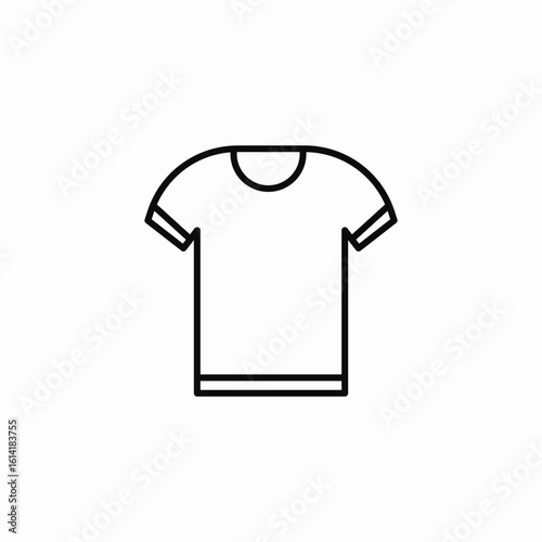 small round neckline short sleeve shirt icon sign vector