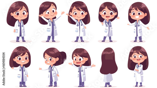 Adorable Doctor Characters in Gown Suit