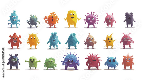 Adorable Germ Bacteria Characters Collection