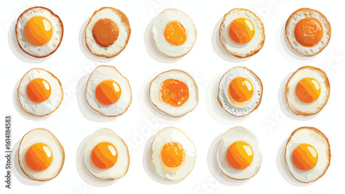 Variety of Fried Eggs Set