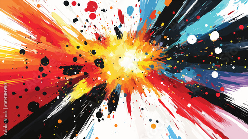 Colorful cosmic explosion abstract art
