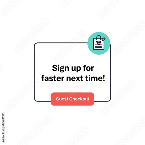 Sign-up prompt for faster checkout experience.  Guest checkout option available.