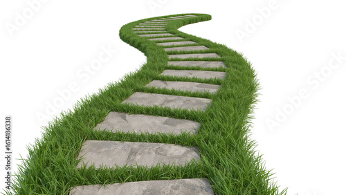 Stone Pathway Isolated on Transparent Background PNG