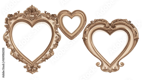 Vintage Heart Picture Frame Set