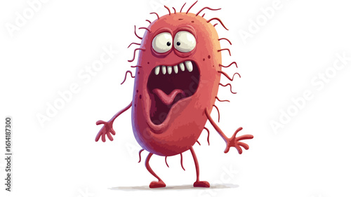 Cartoon Viruses Bacteria Germs Characters Fun