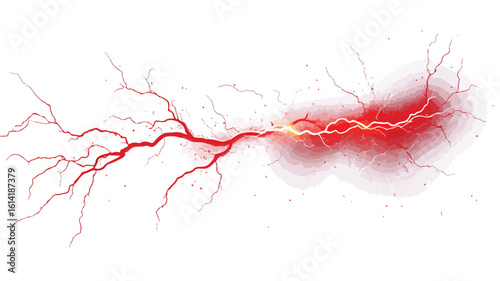 Intense Red Lightning Bolt Centered Image