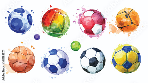 Watercolor Sports Design Set Wide Angle