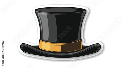 Elegant Top Hat Sticker Wide-Angle Composition