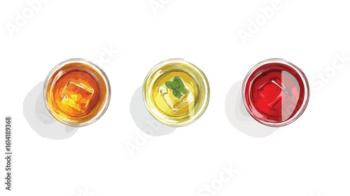 Drinks Set Top View Transparent Background