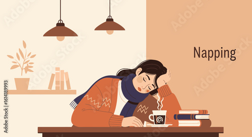 Cozy Afternoon Nap Depicting Relaxation And Comfort In A Warm Environment