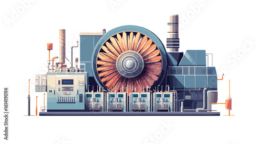 Industrial Turbine Electric Efficiency Wide Angle