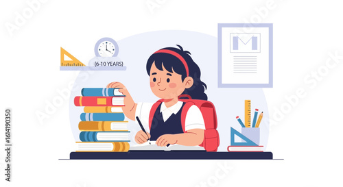 Diligent Student Immersed In Learning And Academic Pursuits At Her Desk