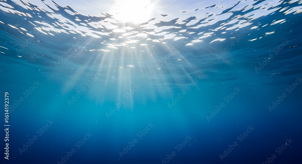 Obraz premium Underwater Sunlight Ocean Water Background Texture