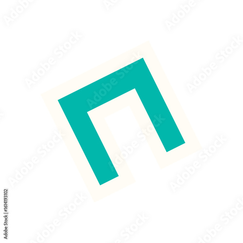 Brutalist abstract shape sticker. A modern icon in flat design. Geometric element, a unique visual style, suitable for contemporary projects and y2k aesthetic themes.