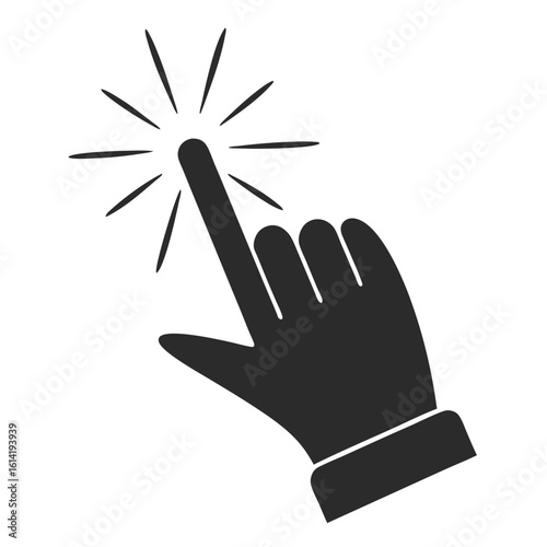 Vector art of a hand with finger clicking or pointing isolated on white background