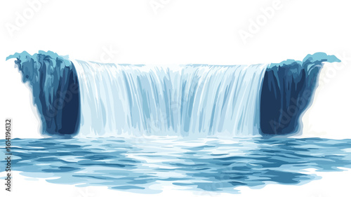 Wide Angle Waterfall Effect Transparent Background