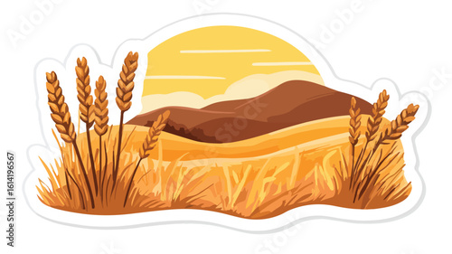 Wheat Sticker Wide Angle Centered Composition
