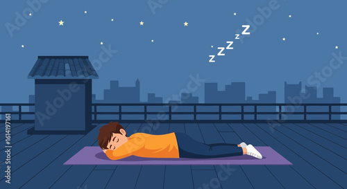 Peaceful Sleep Underneath The Stars In Urban Serenity Relaxing Night Scene