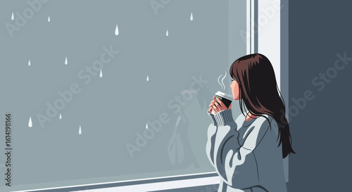 Rainy Day Reflections: A Moment of Solitude with Coffee Indoors
