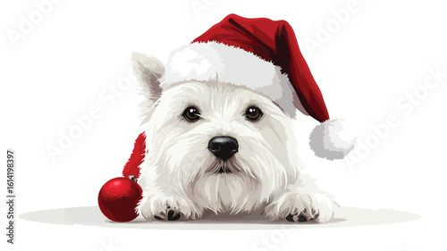 Festive West Highland Terrier Santa Dog