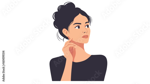 Contemplative White Adult Woman Portrait