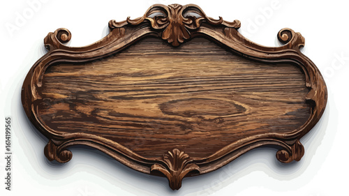 Vintage Wooden Sign Frame Border Label