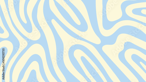 Abstract horizontal background with colorful waves. Trendy vector illustration in style retro 60s, 70s. Pastel colors background