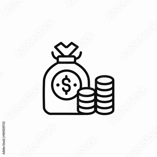 cash sack icon sign vector
