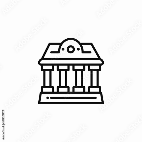classical bank icon sign vector