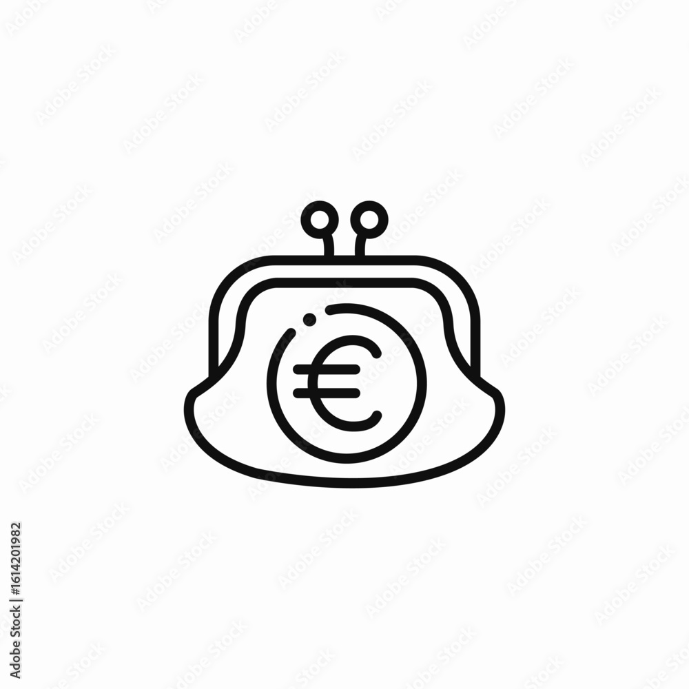 Obraz premium euro wallet icon sign vector