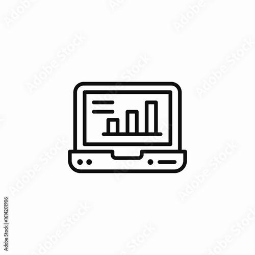 computer statistics icon sign vector
