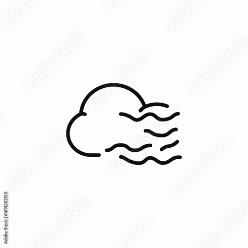 foggy cloudy  icon sign vector
