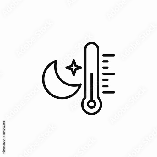 night temperature icon sign vector