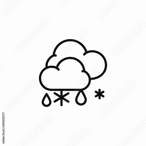 rain snow mixed icon sign vector