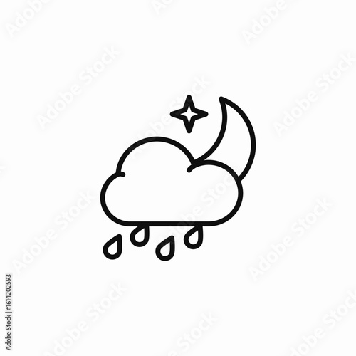 rainy night icon sign vector
