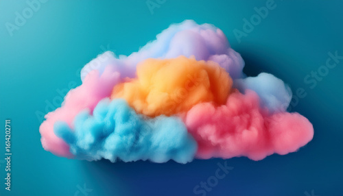 minimalist showcasing colorful cloud against vibrant background representing innovative saas solutions