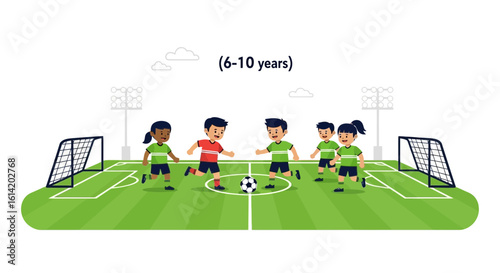Young Soccer Players Enjoying Friendly Match On Green Field