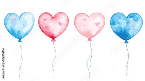 Adorable Heart-shaped Blue Pink Ball