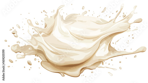Cream icing on white background in wide angle