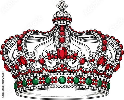 Royal Crown with Jewels Ornament