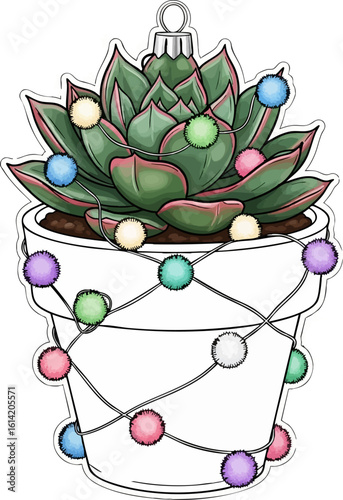 Succulent Plant with Lights Ornament