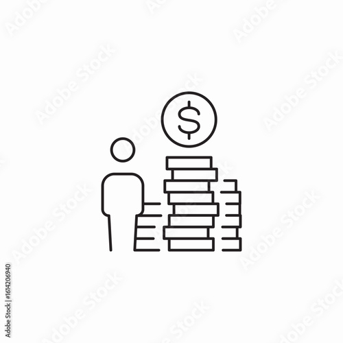 wealthy individual icon sign vector