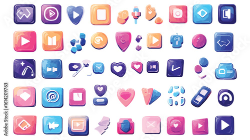 Social Media Marketing Object Element Set