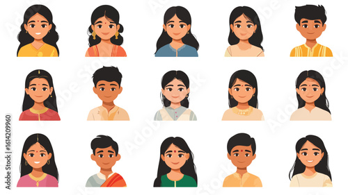 South Asian Student Portrait Element Set