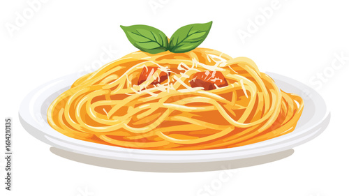 Simple Spaghetti Pasta on White Background