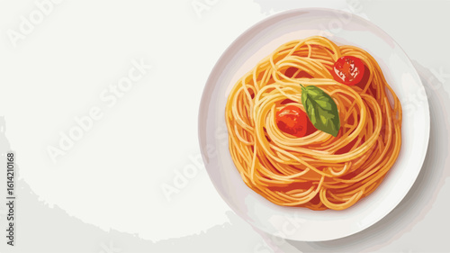 Tomato Pasta on Wide Angle Plate
